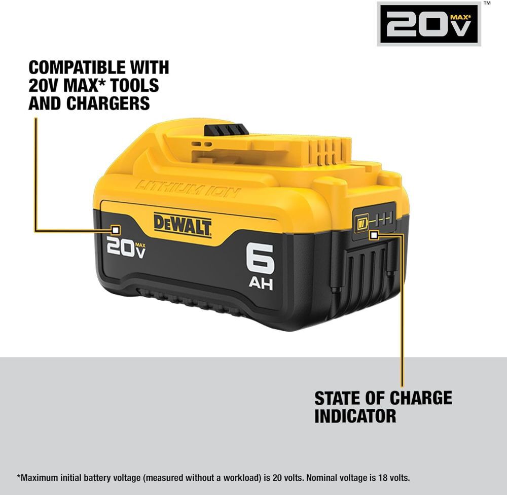 DeWalt DCB206-2 20V MAX 6.0 AH LI-ION BATTERY 2PK
