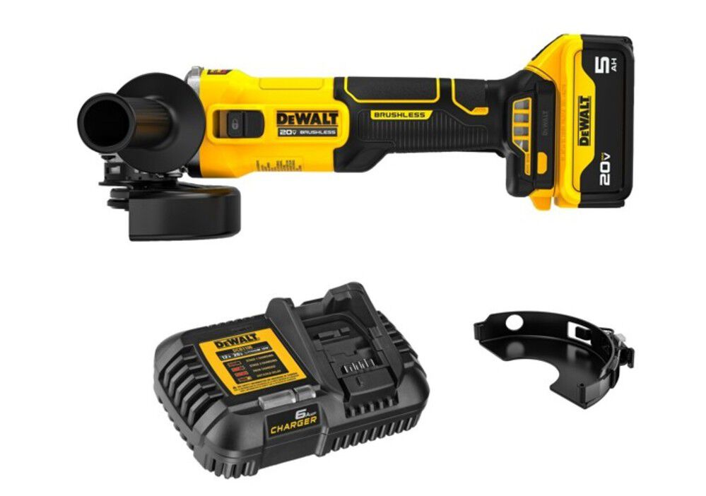 DeWalt DCG407P1 20V BL 4.5 IN ANGLE GRINDER - 5AH KIT