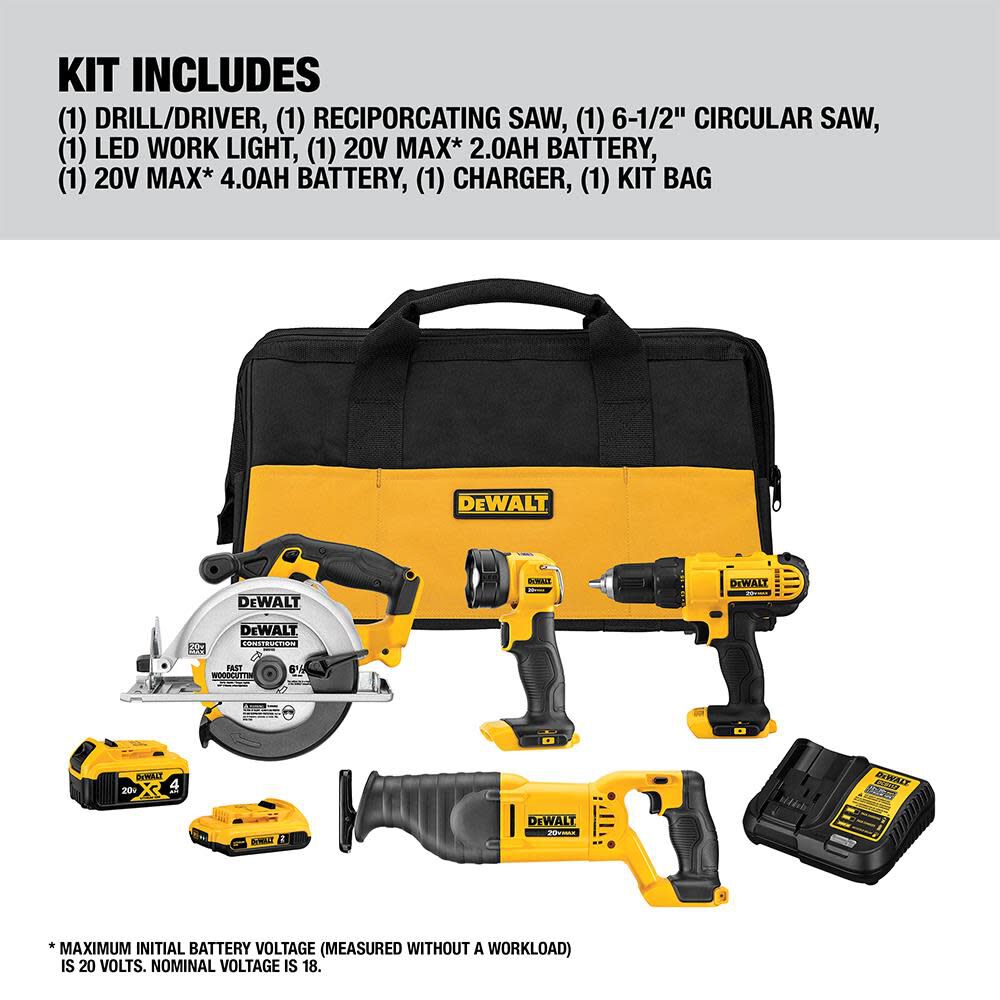 DeWalt DCK445D1M1 20V 4-TOOL COMBO KIT