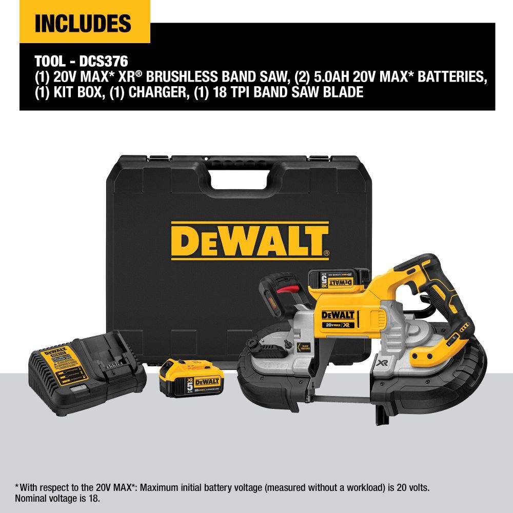 DeWalt DCS376P2 20V MAX DUAL HANDED BANDSAW KIT