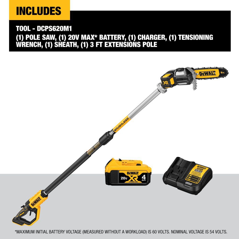 DeWalt DCPS620M1 DEWALT 20V POLE SAW W/4Ah BATTERY