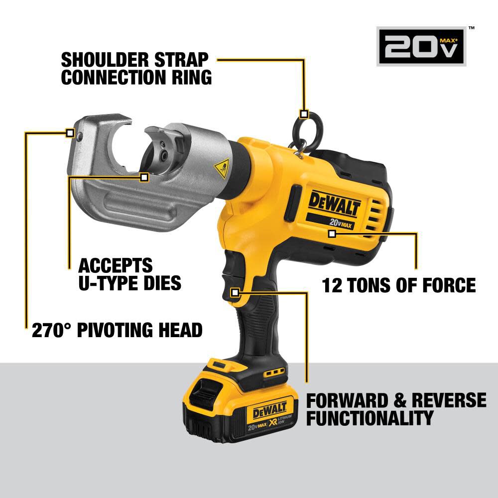 DeWalt DCE300M2 20V MAX DIED CABLE CRIMPING TOOL KIT