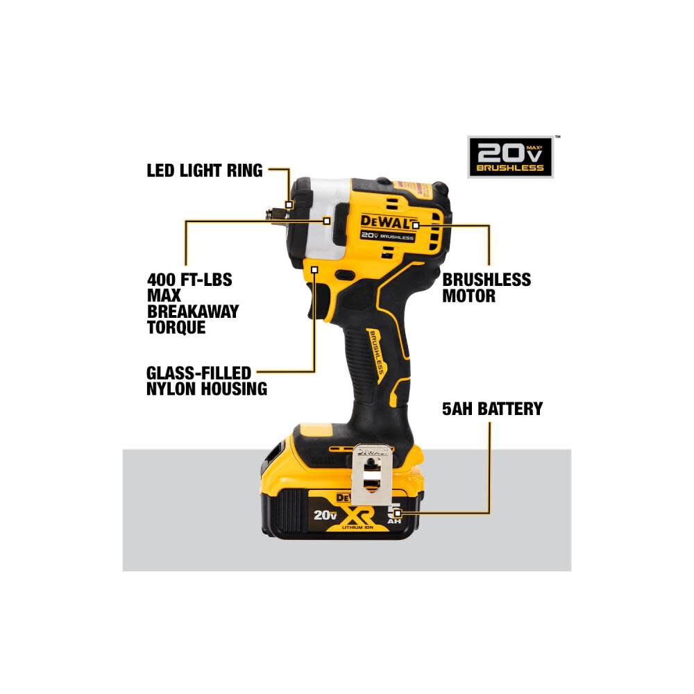 DeWalt DCF913P2 20V 3/8IN CMPCT IMP WRENCH KIT