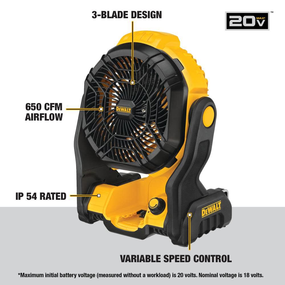 DeWalt DCE512B 20V MAX JOBSITE FAN
