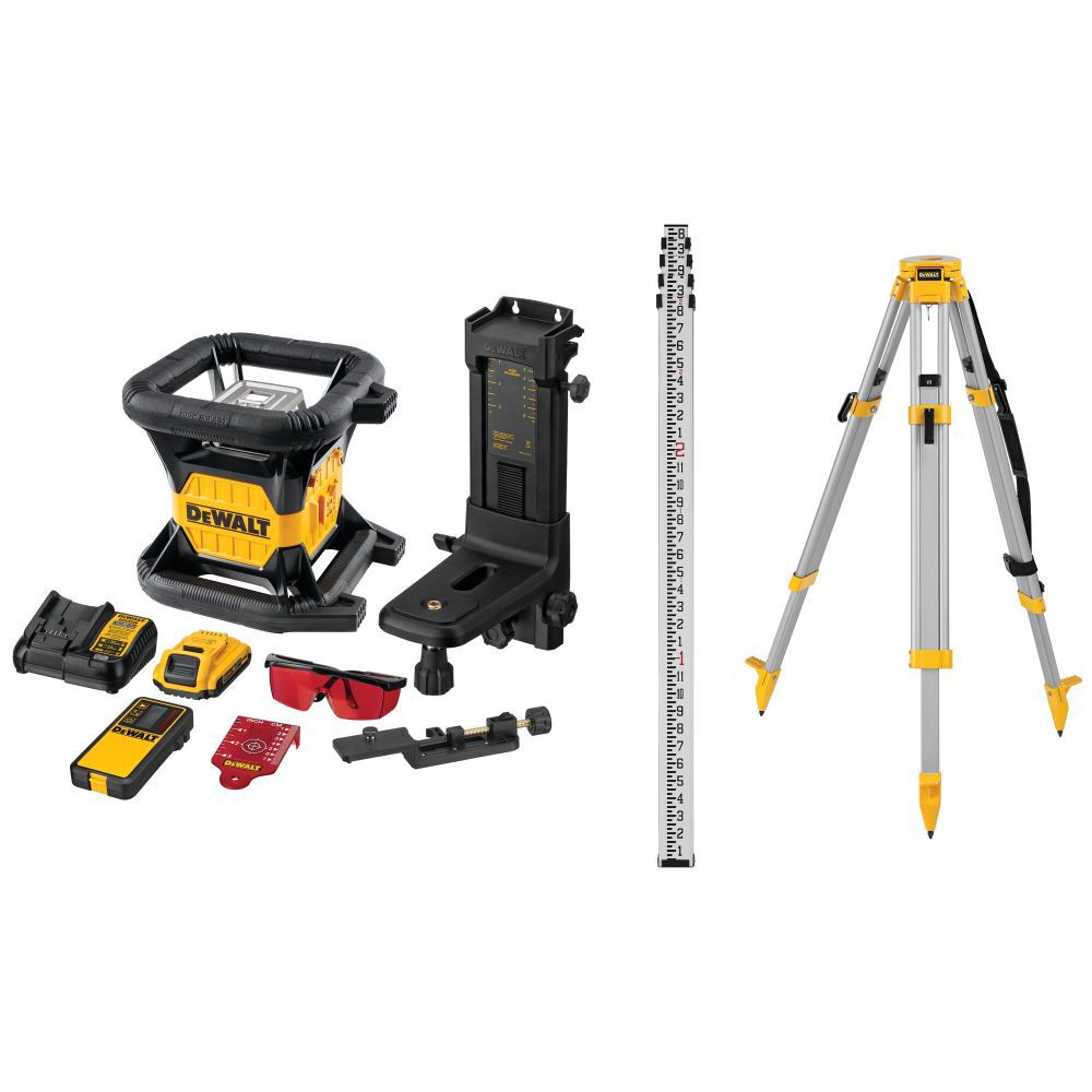 DeWalt DW079LRK 20V RED ROTARY LASER FULL KIT
