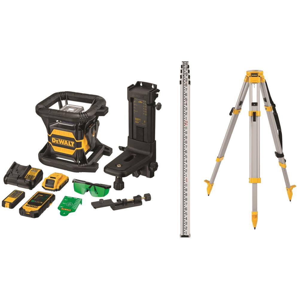 DeWalt DW080LGSK 20V GREEN BT ROTARY LASER FULL KIT