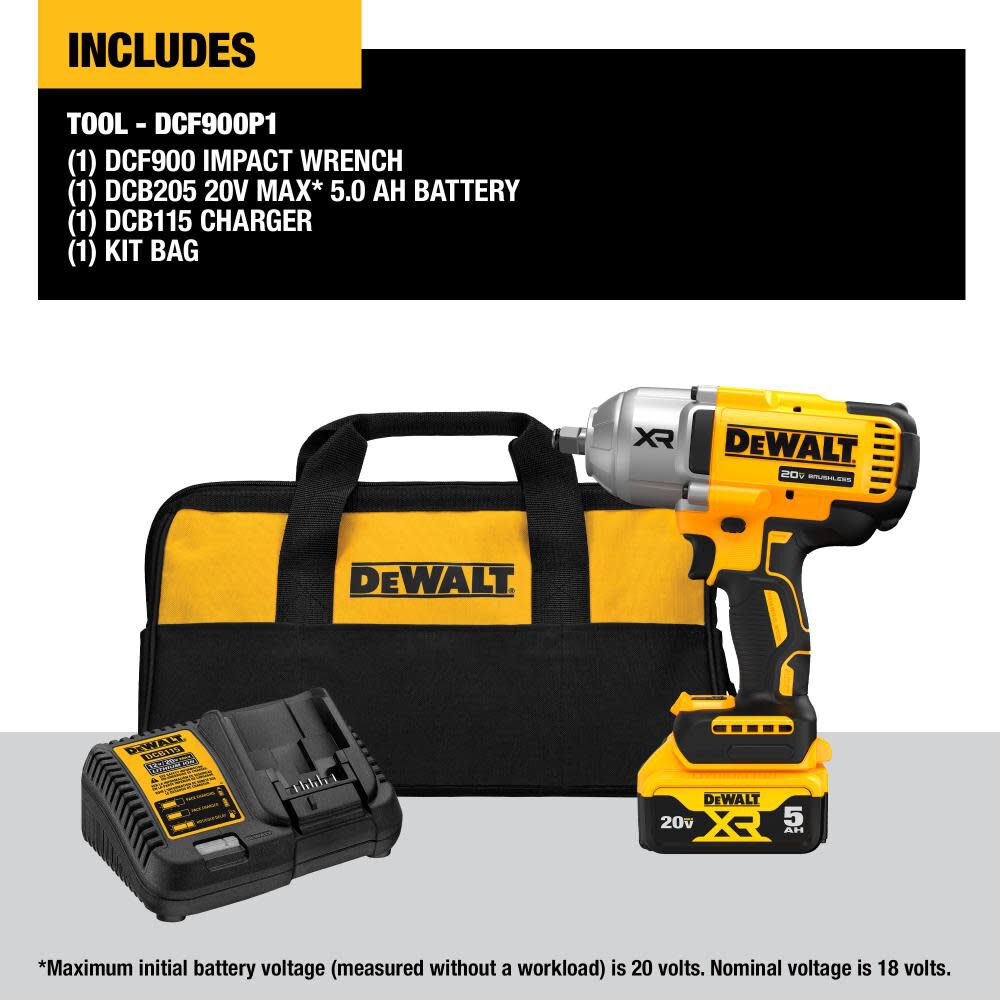DeWalt DCF900P1 20V MAX 1/2 HT IMCT WRENCH KIT