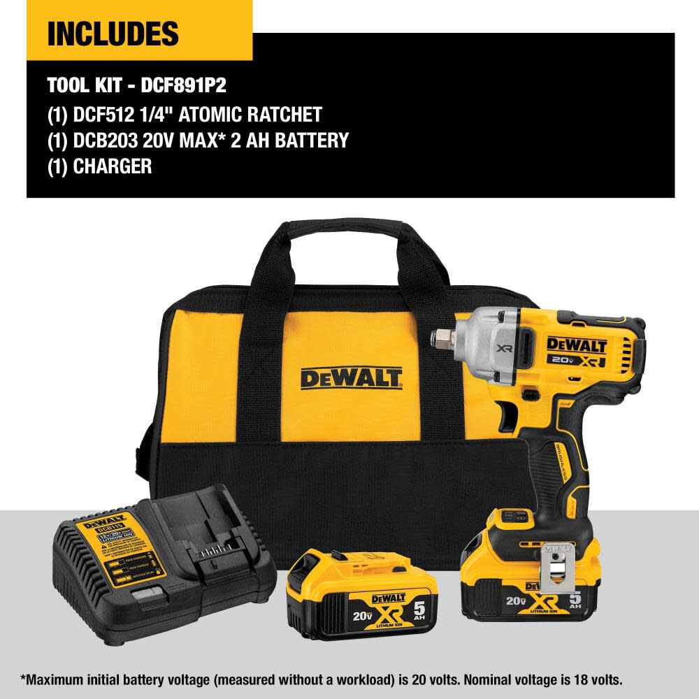 DeWalt DCF891P2 20V MAX 1/2IN MID-RANGE IW W/HR KIT