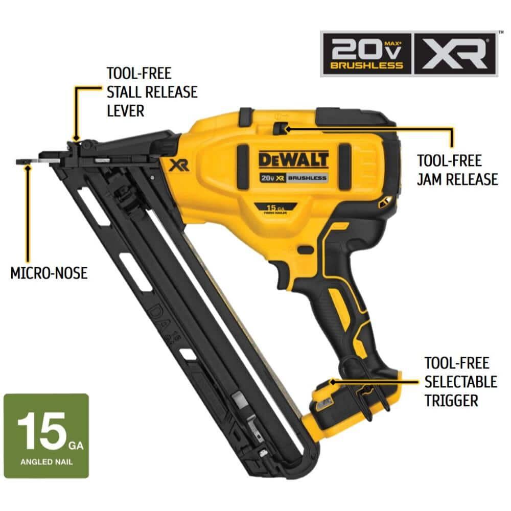 DeWalt DCN650B 20V MAX 15GA ANGLED FINISH NAILER BARE