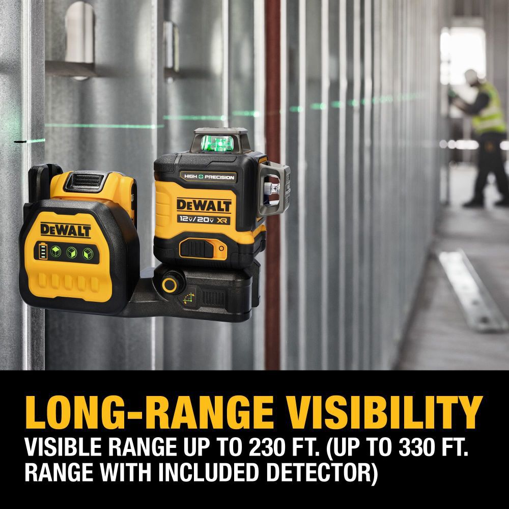 DeWalt DCLE34033D1 20V HIGH PREC 3X360 GREEN LASER