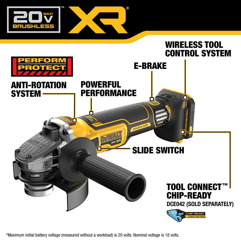 DeWalt DCG411VSB 20V XR 4.5-5IN VARIABLE SPEED GRINDER