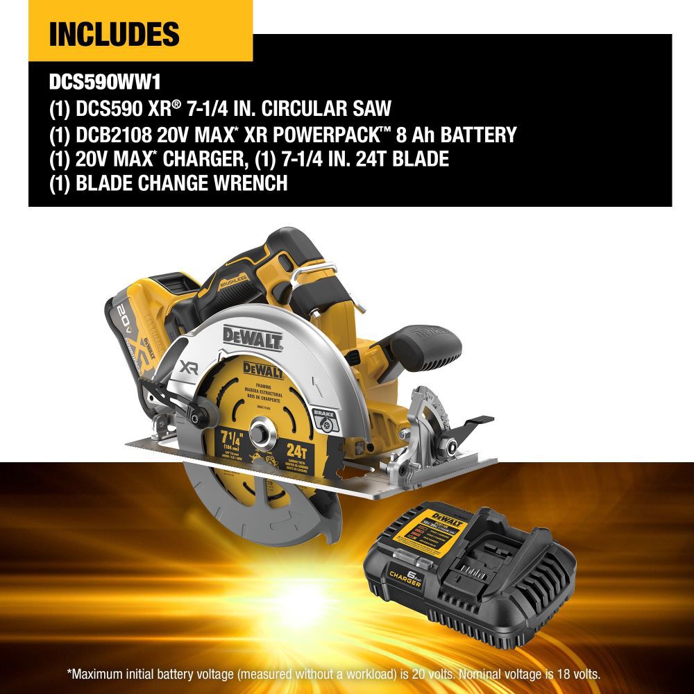 DeWalt DCS590WW1 20V MAX 7 1/4 INCH CIRC SAW TL KIT