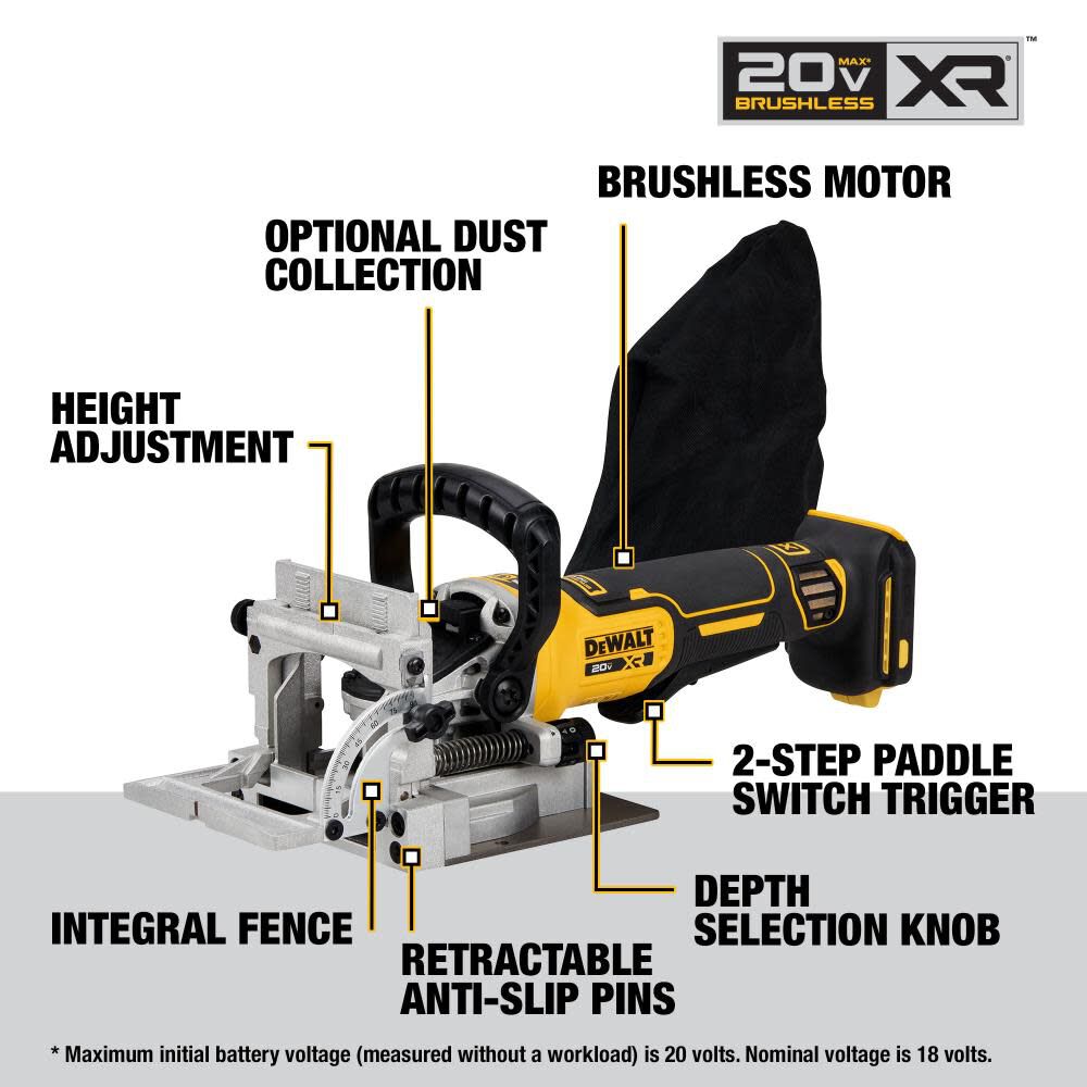 DeWalt DCW682B 20V CORDLESS BISCUIT JOINER (BARE)