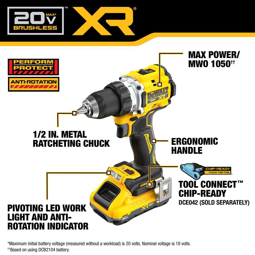 DeWalt DCD801QQ2 20V MAX XR DRILL DRIVER-KIT
