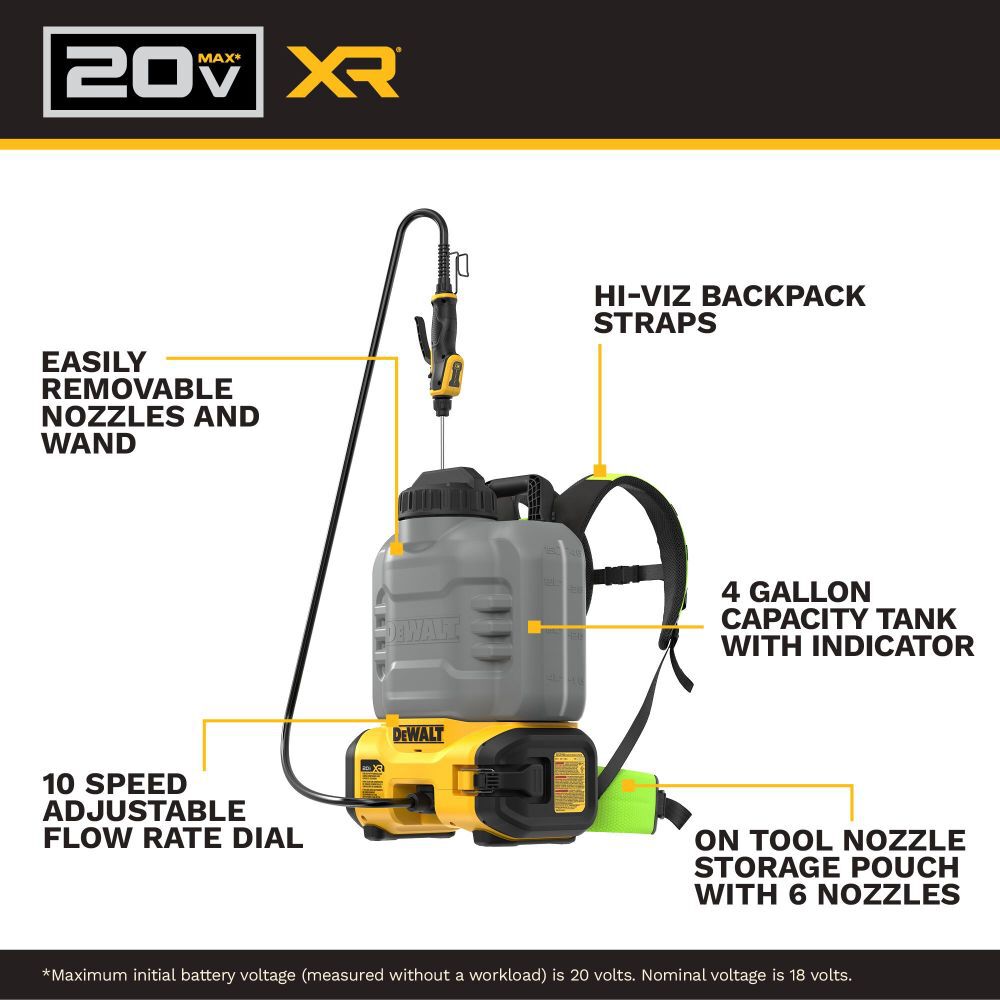 DeWalt DCCS1100B SHELL 20V CONCRETE CHEMICAL SPRAYER