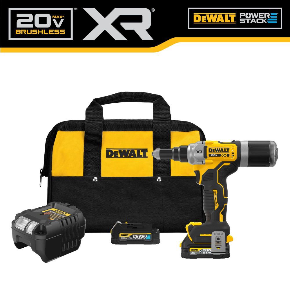 DeWalt DCF414GE2 20V MAX 1/4 RIVET TOOL PS 2X1.7AH GFN KT