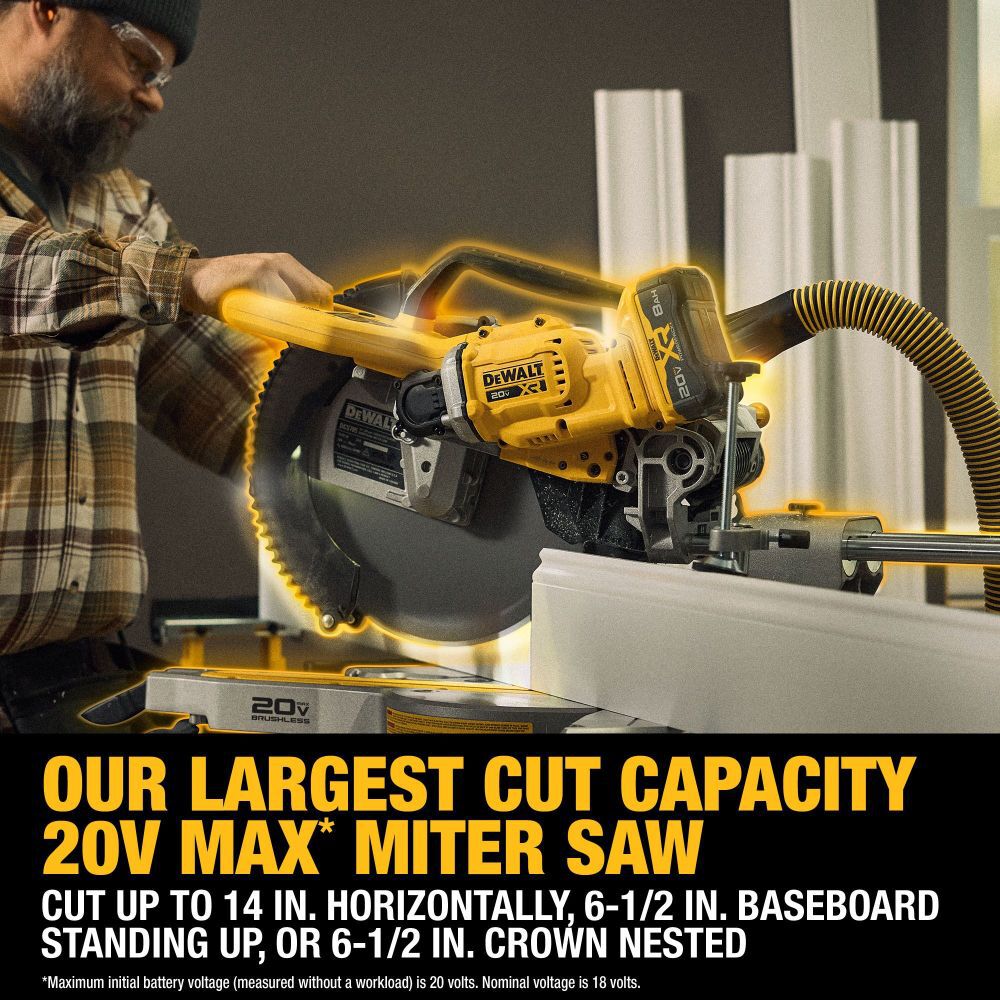 DeWalt DCS785WW1 20V XR 12 DUAL BEVEL SLIDING MITER SAW