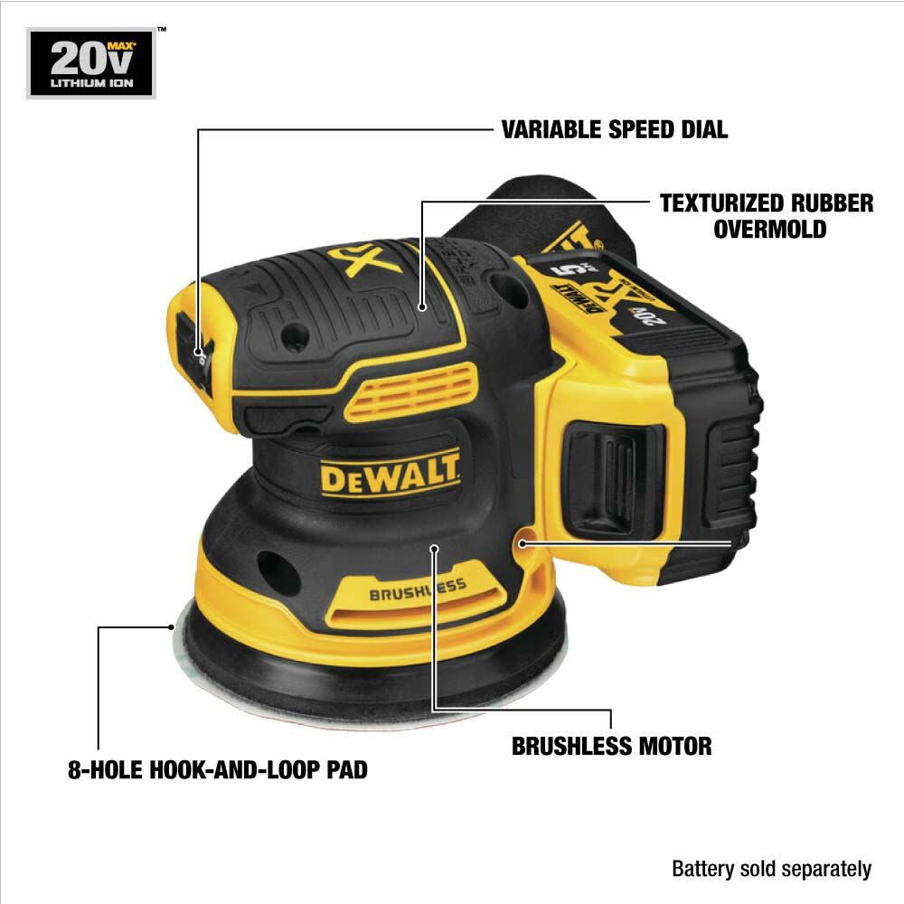 DeWalt DCW210P1 20V MAX BRUSHLESS 5 RANDOM ORBIT SANDER