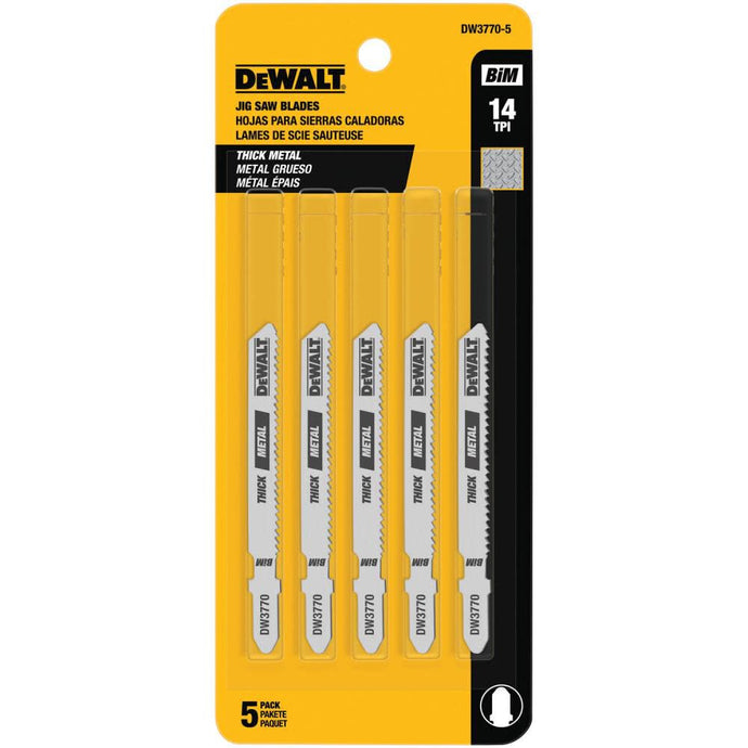 DeWalt DW3770-5 14TPI T-SHK COB STL JIG SAW BLD-5 PK