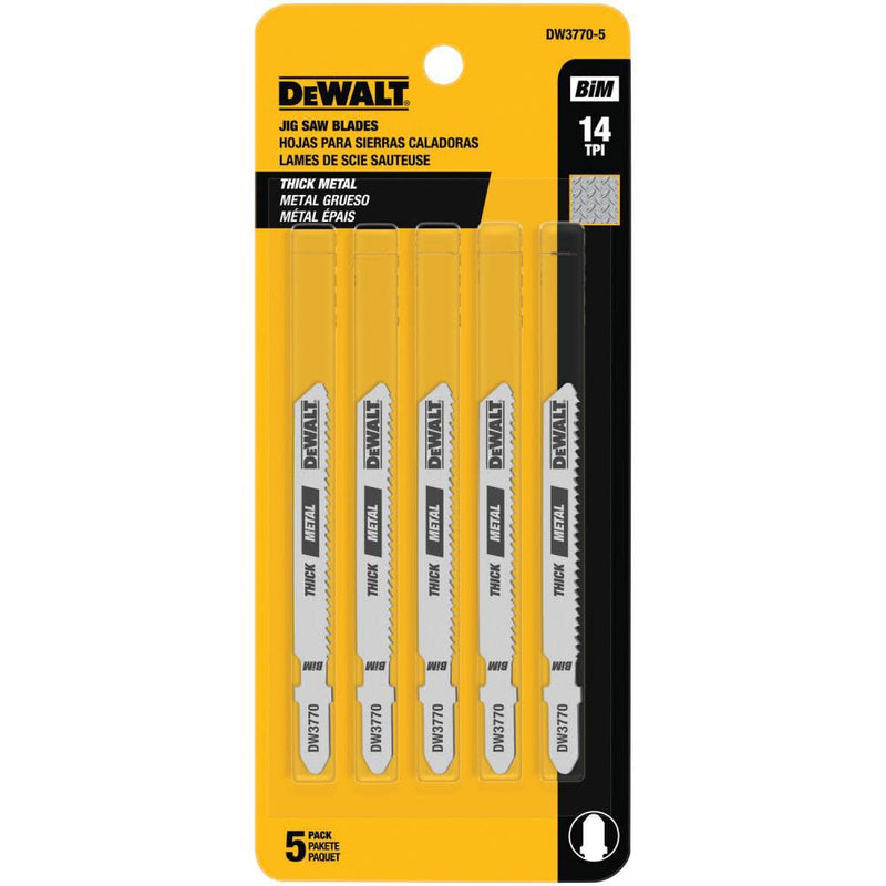 DeWalt DW3770-5 14TPI T-SHK COB STL JIG SAW BLD-5 PK
