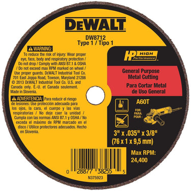 DeWalt DW8712 3 X .035 X 3/8 A60T