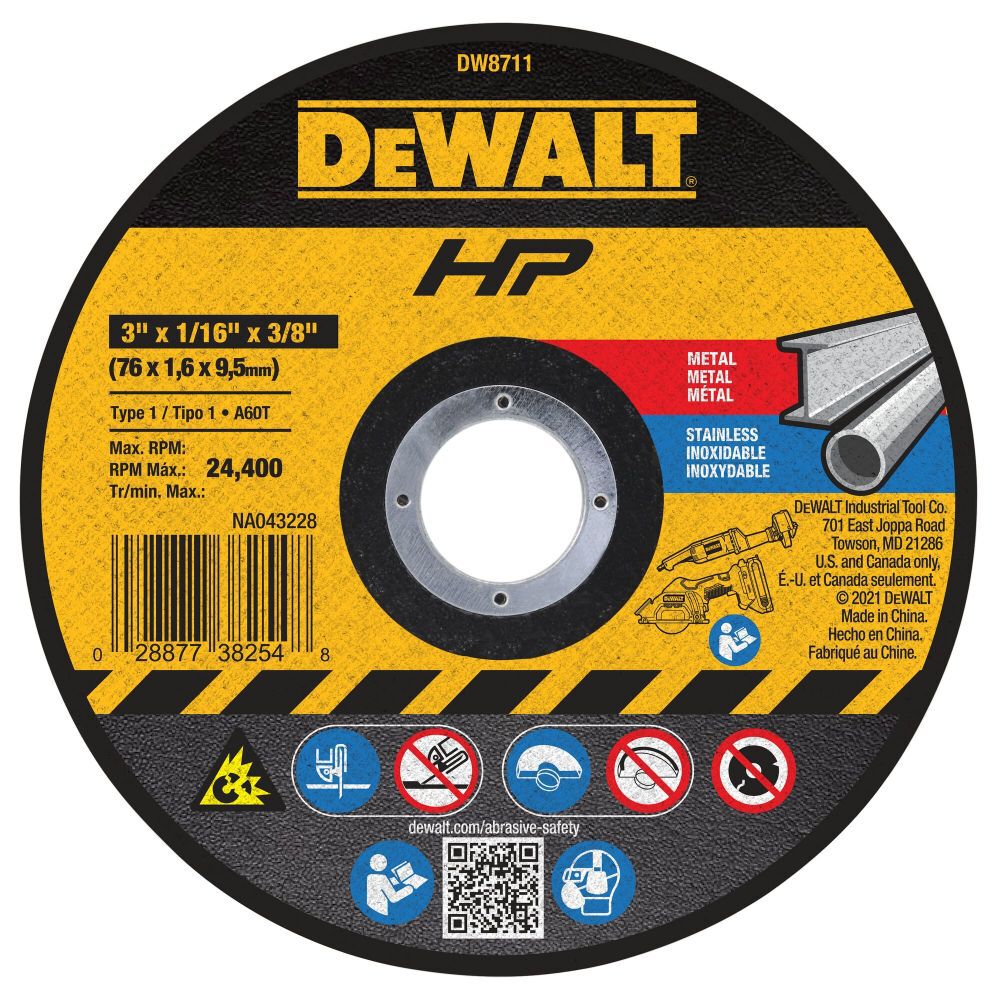 DeWalt DW8711 3 X 1/16 X 3/8 A60T