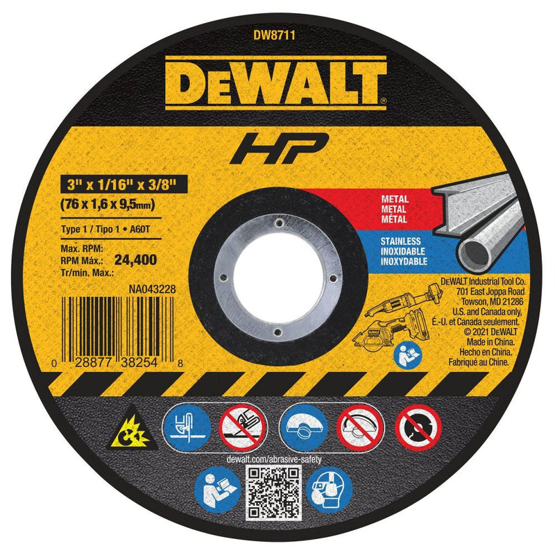 DeWalt DW8711 3 X 1/16 X 3/8 A60T