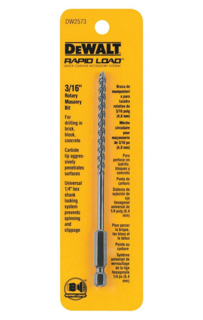 DeWalt DW2573 3/16IN MASONRY BIT