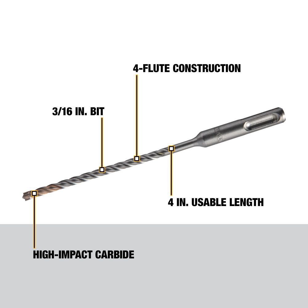 DeWalt DW5503B25 3/16 x 4 x 6-1/2 SDS+ 4C ELITE (25pk)