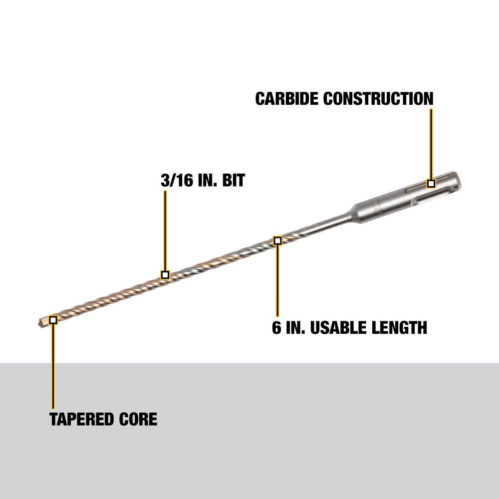 DeWalt DW5404 3/16 x 6-1/2 x 8-1/2 SDS+ 2C
