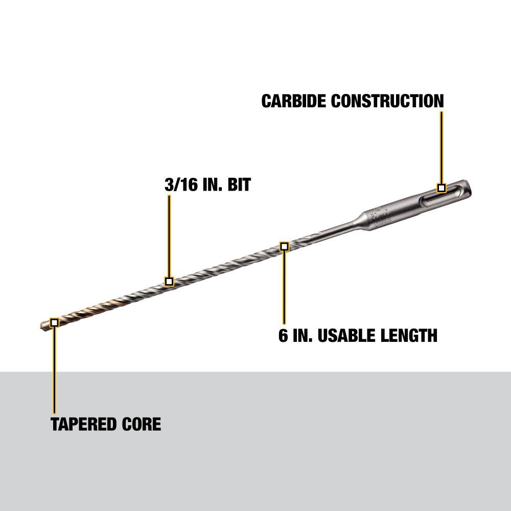 DeWalt DW5404B25 3/16 x 6-1/2 x 8-1/2 SDS+ 2C (25pk)