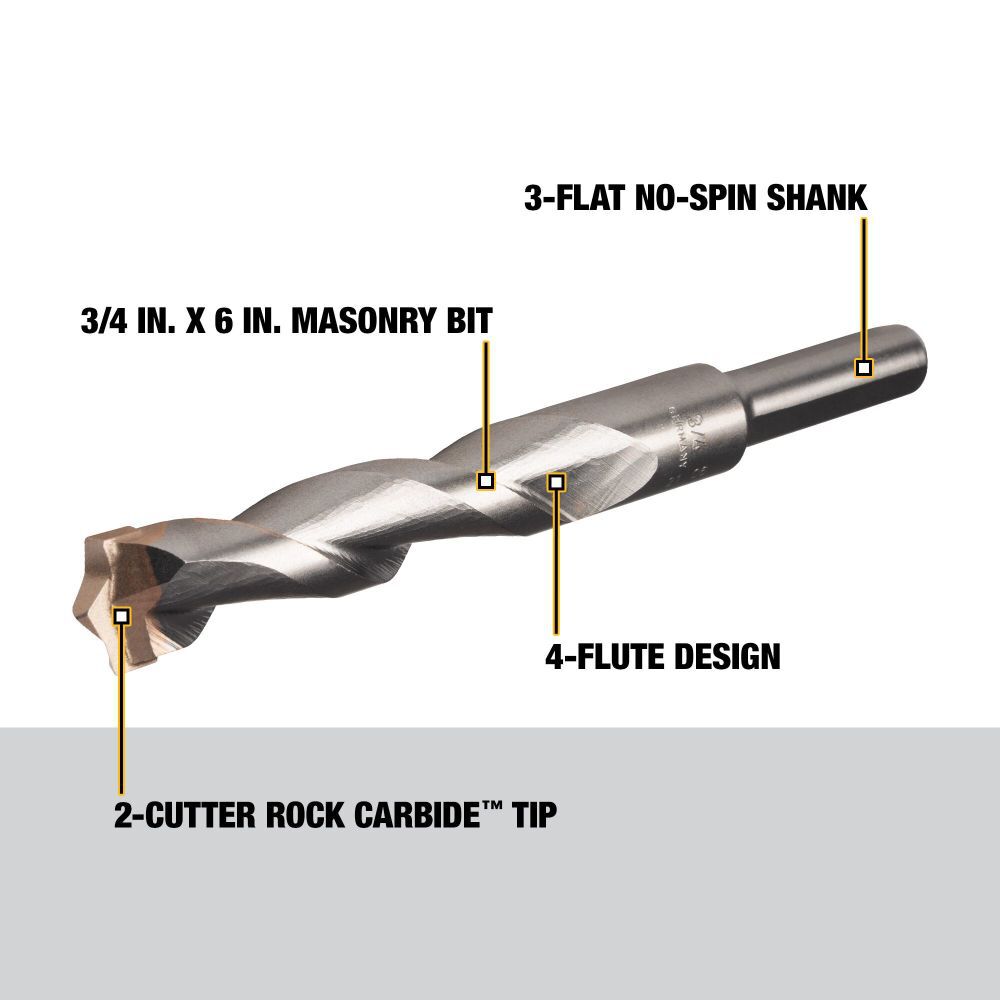 DeWalt DW5244 3/4X6 ROUND SHANK BIT