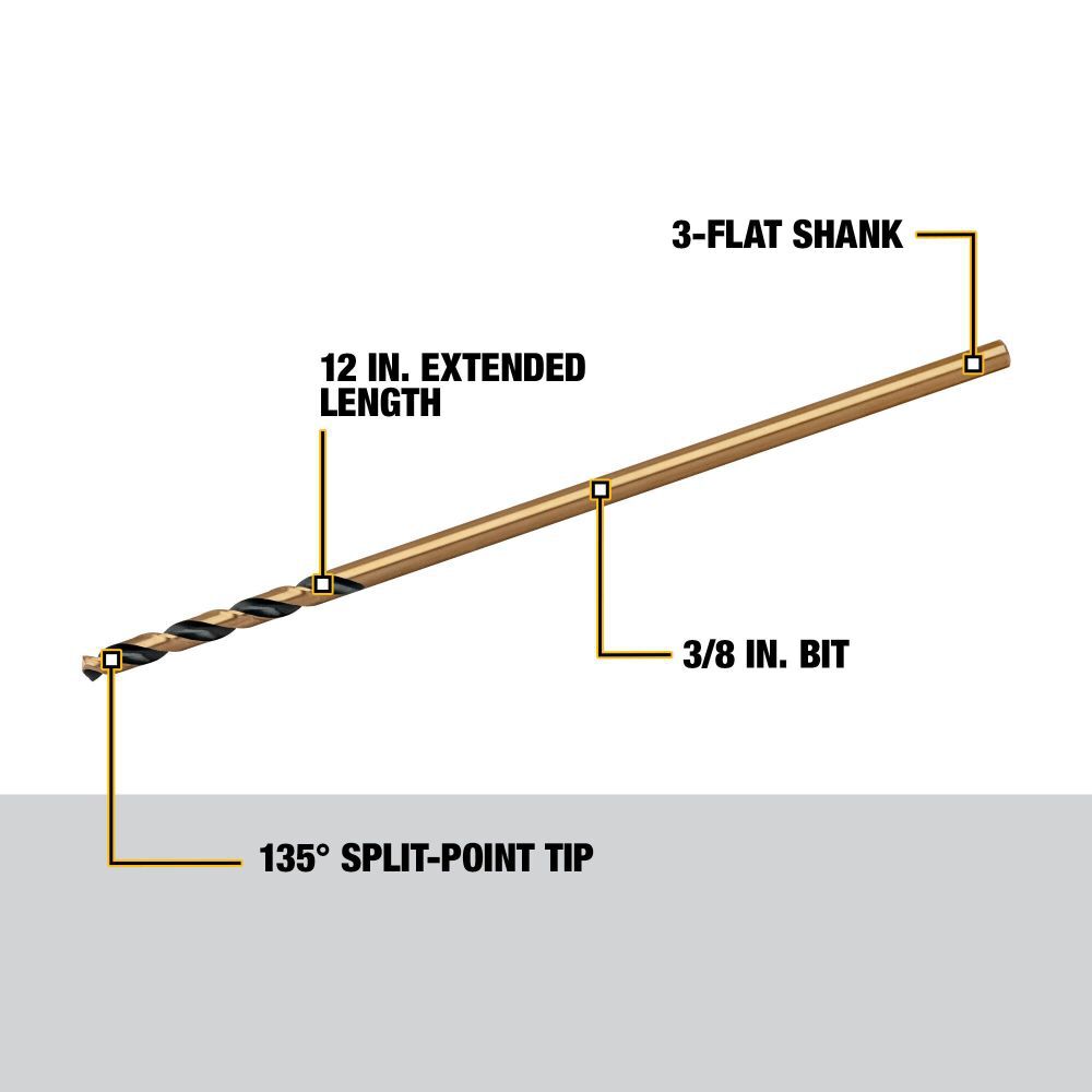 DeWalt DW1610 3/8 X 12IN AIR DRILL BIT