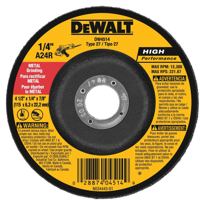 DeWalt DW4514 4-1/2X1/4 METAL GP (BLK)