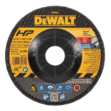 DeWalt DW8434 4-1/2X1/8X7/8 PIPELINER CUT/GRIND WH