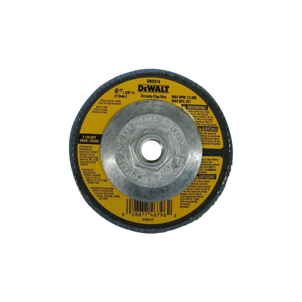 DeWalt DW8314 4-1/2 X 5/8-11 120G T29 HP FLAP