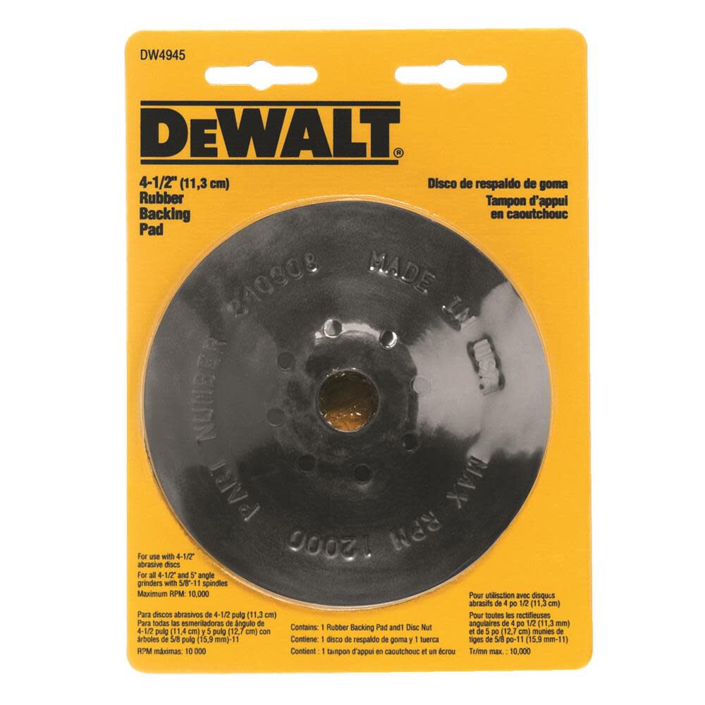 DeWalt DW4945 4-1/2IN RUBBER BACKING PAD