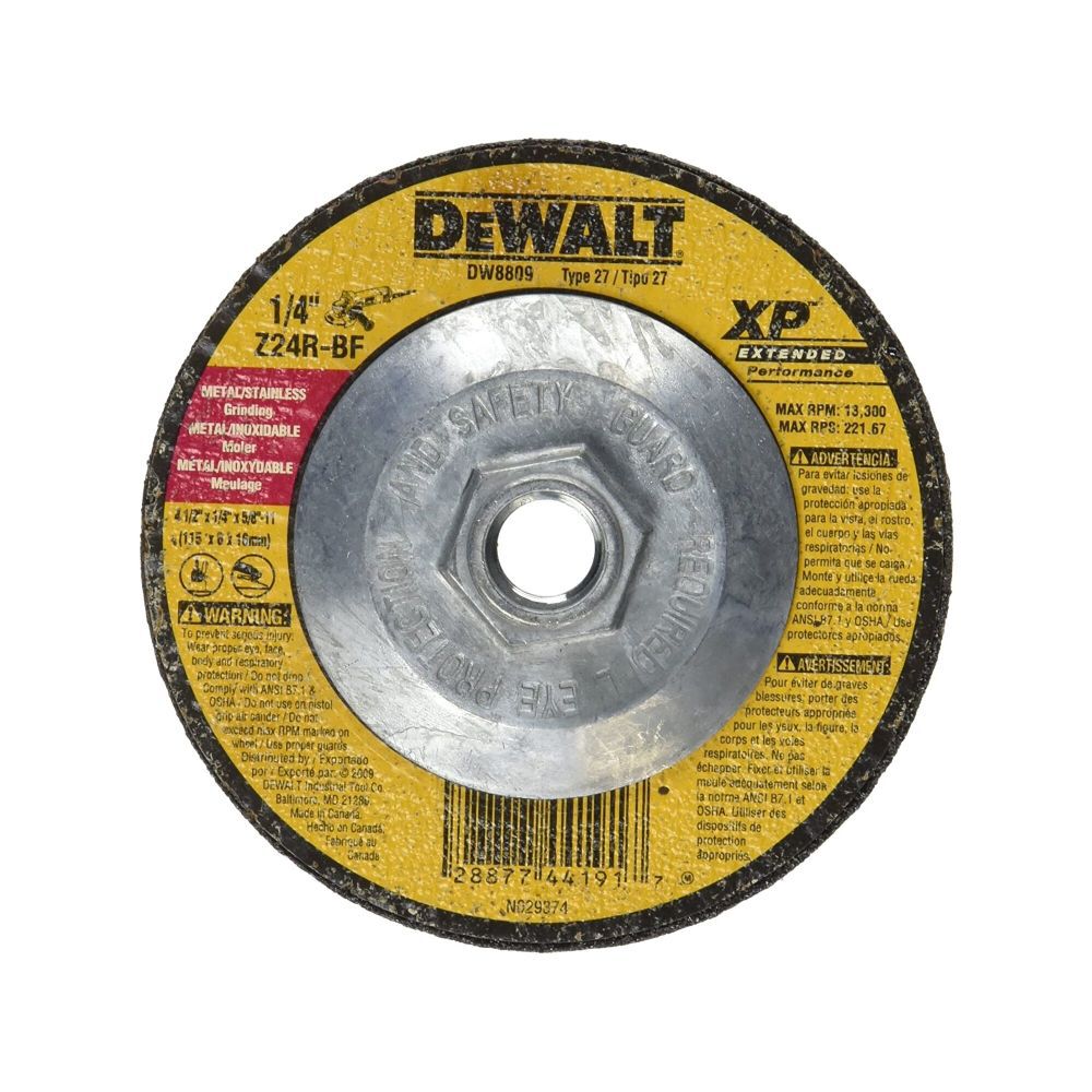 DeWalt DW8809 4-1/2 X 1/4 X 5/8-11 ZIRCONIA ABRA