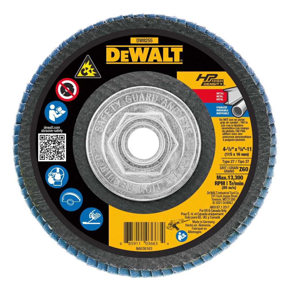 DeWalt DW8255 4-1/2 X 5/8-11 60G T27 XP JUMBO FLAP
