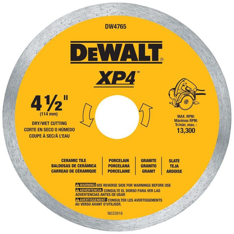 DeWalt DW4765 4-1/2IN PORCELAIN TILE BLADE