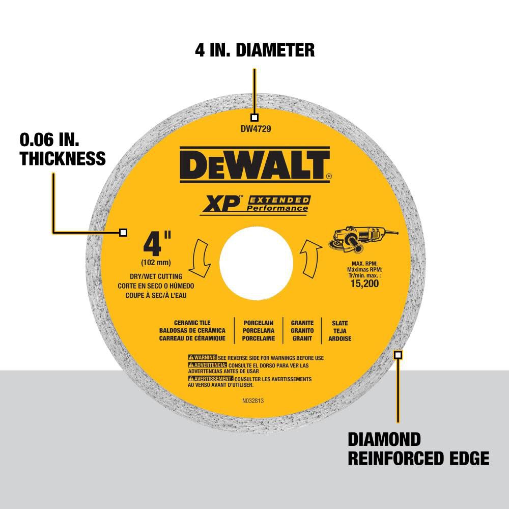 DeWalt DW4729 4IN TILE BLADE