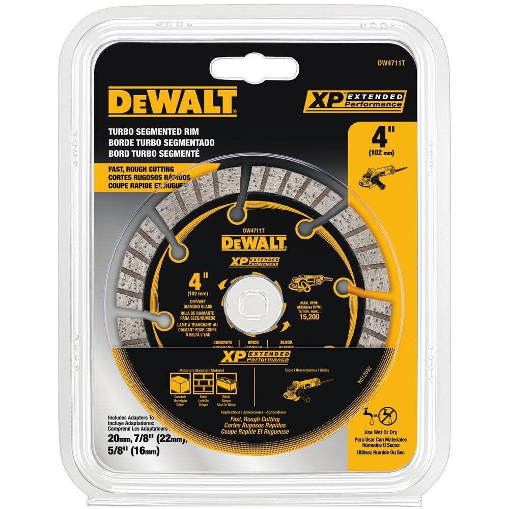 DeWalt DW4711T 4IN XP TURBO SEG DIAMOND BLADE