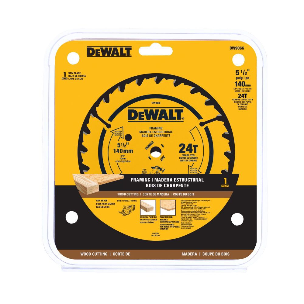 DeWalt DW9066 5-1/2 24T CORDLESS CONSTRUCTION BLADE
