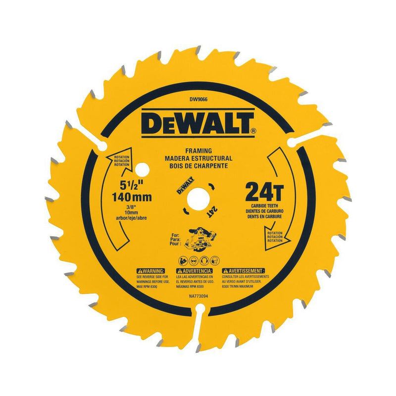 DeWalt DW9066 5-1/2 24T CORDLESS CONSTRUCTION BLADE