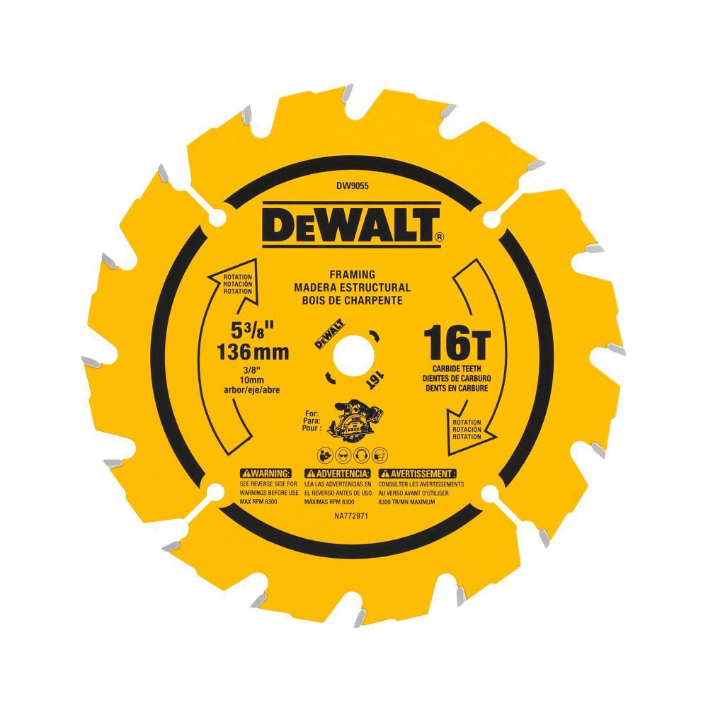 DeWalt DW9055 5-3/8 16T CARBIDE BLADE