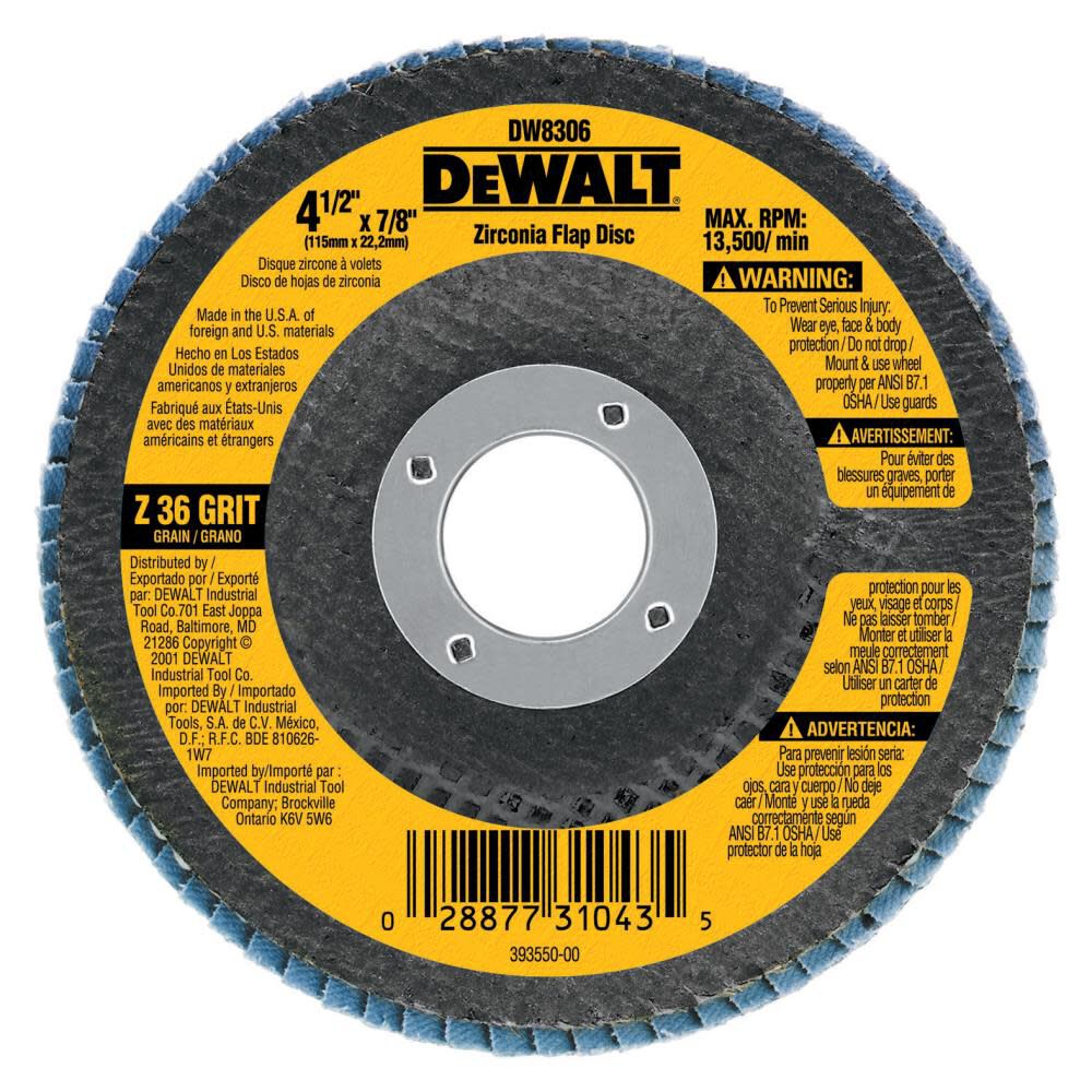 DeWalt DW8318 5 X 7/8 80G T29 HP FLAP