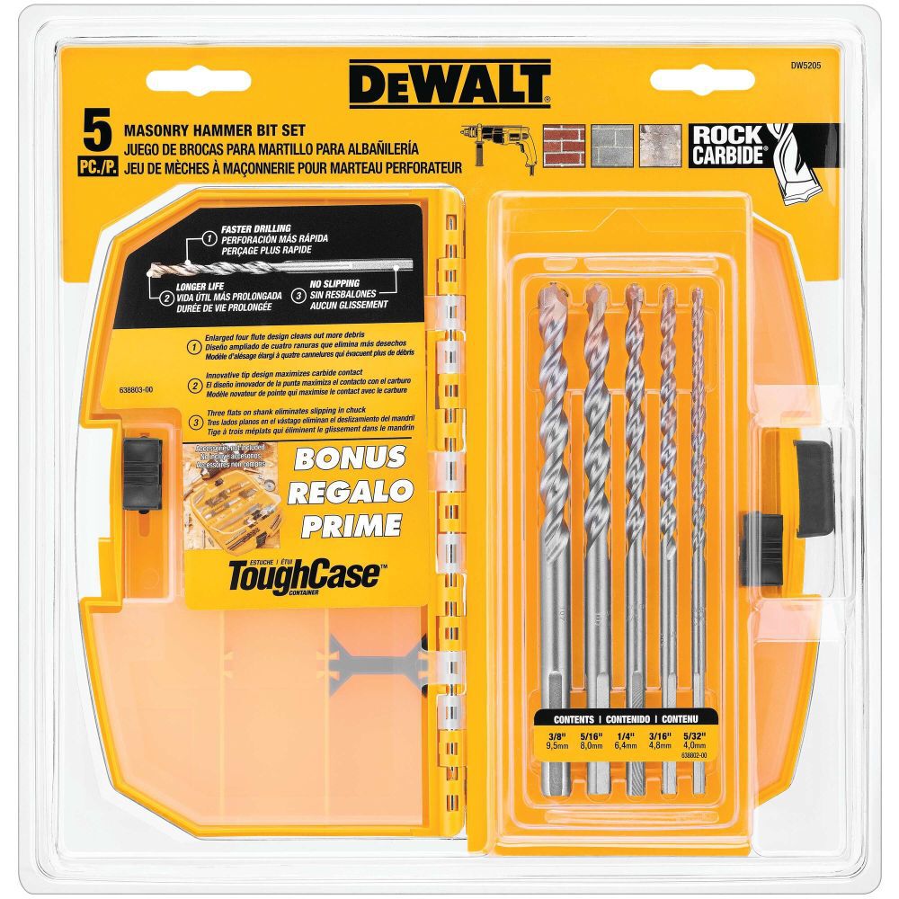 DeWalt DW5205 5PC PERCUSSION SET W/TOUGH CASE