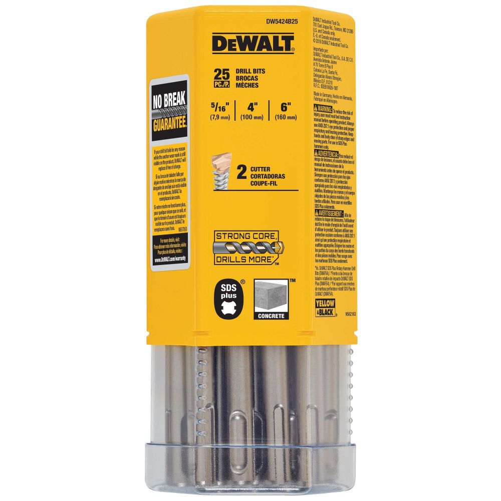 DeWalt DW5424B25 5/16 x 4 x 6 SDS+ 2C (25pk)