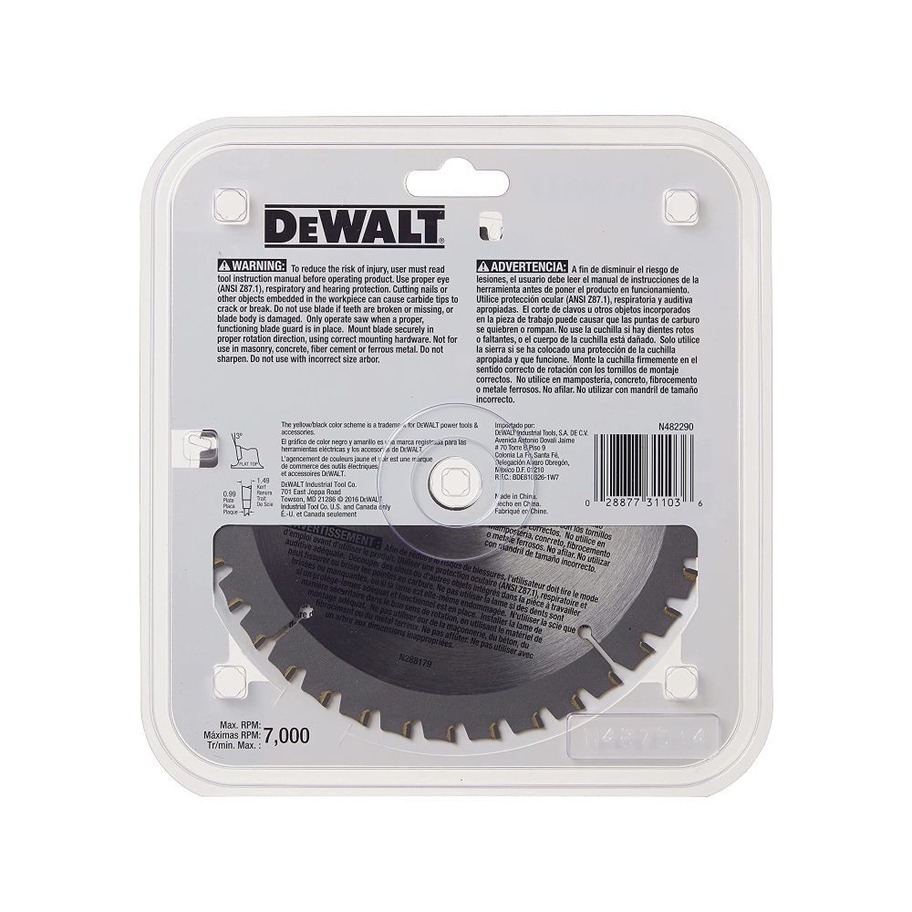 DeWalt DW9152 6-1/2IN 36T ALUM METAL CUTT 5/8IN ARBOR