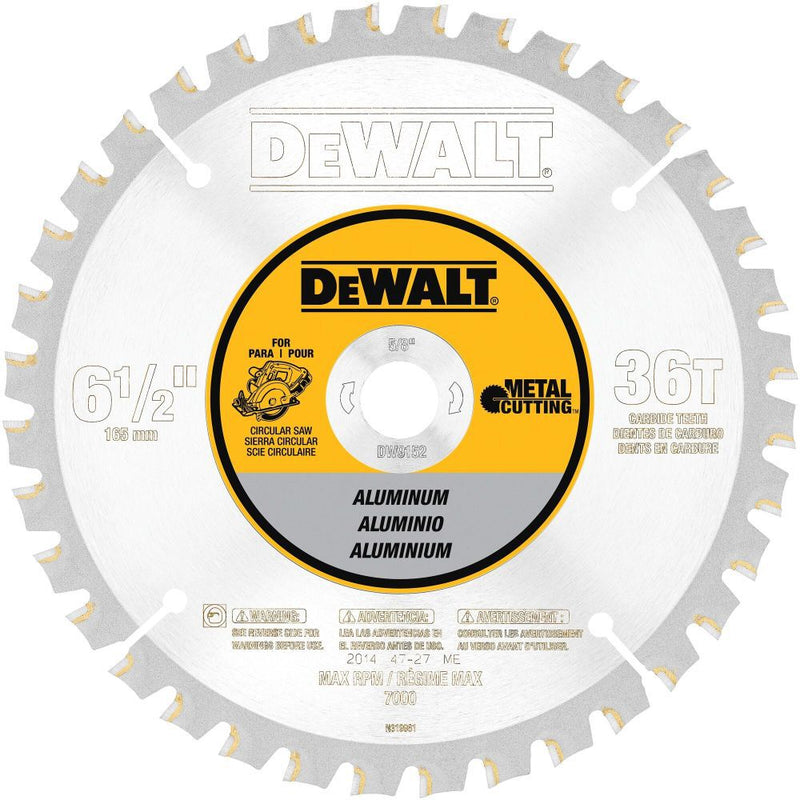 DeWalt DW9152 6-1/2IN 36T ALUM METAL CUTT 5/8IN ARBOR